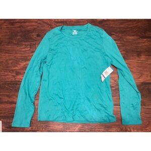 NWT Jones New York Sport Women's Green Long Sleeve Crew Neck Blouse Size XL